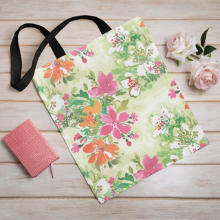 Lina vai kokvilnas auduma maisiņš «Ziedu pušķi miglā» | Kolekcija «Aquarello»