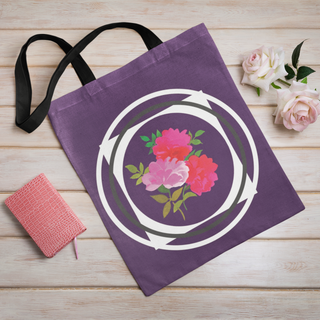 Lina vai kokvilnas auduma maisiņš «Trīs ziedu ģeometrija» | Kolekcija «Aquarello»