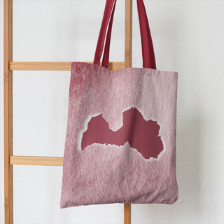 Lina vai kokvilnas auduma maisiņš «Latvijas kontūra»