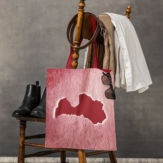 Lina vai kokvilnas auduma maisiņš «Latvijas kontūra»