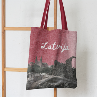 Lina vai kokvilnas auduma maisiņš «Sveicieni no Rēzeknes!»