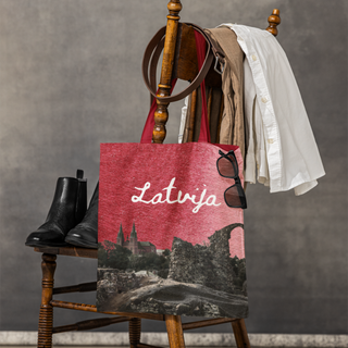 Lina vai kokvilnas auduma maisiņš «Sveicieni no Rēzeknes!»