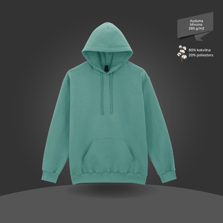 Klasiskais hūdijs - džemperis ar kapuci | Zilganzaļš