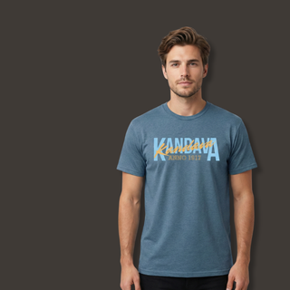 Kokvilnas T-krekls "Kandava. Anno 1917." | Indigo zils